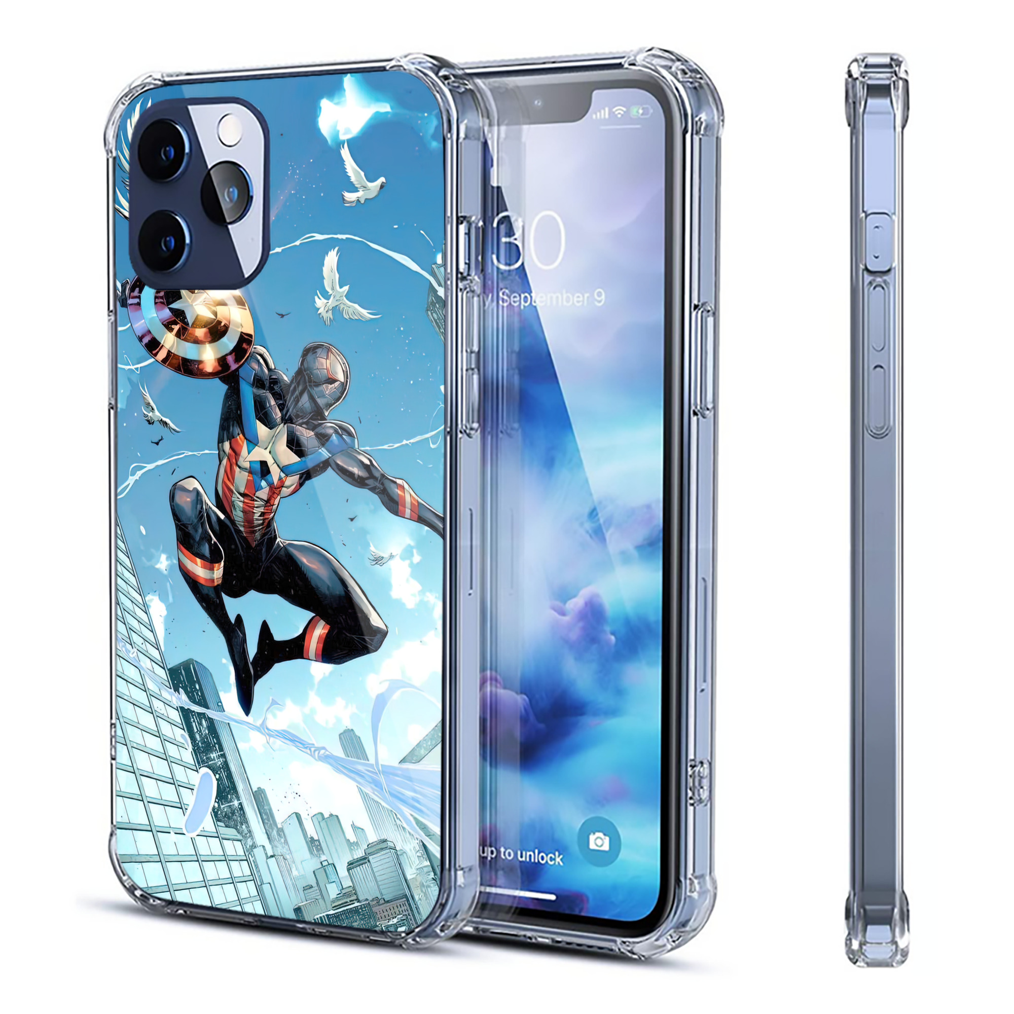 （画像用） Spider Man スパイダーマン 【iPhone 12シリーズ対応】透明スマホケース（クリアソフトケース）